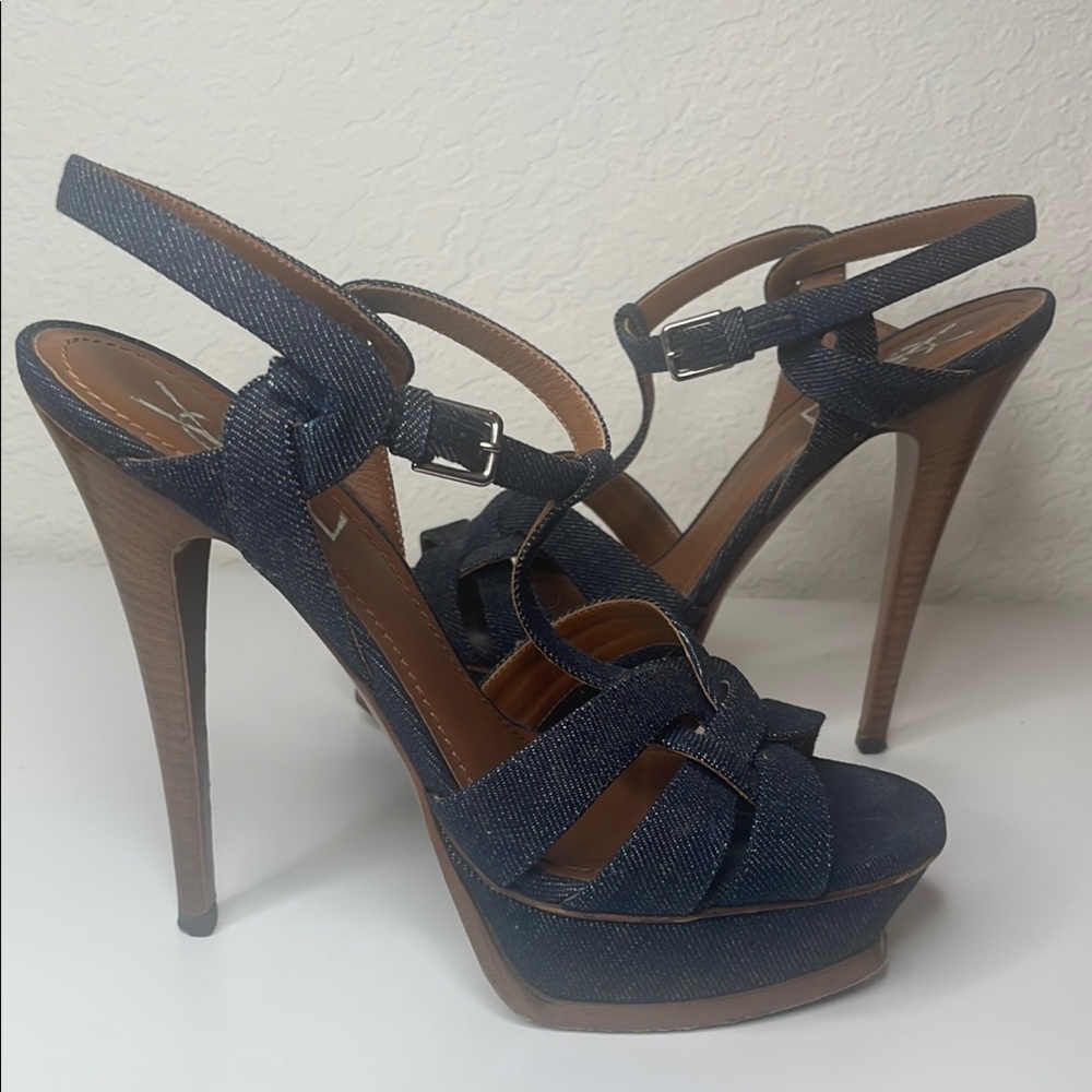 Authentic Yves Saint Laurent tribute dark denim heels size 38